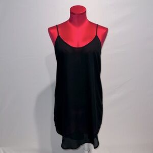 Krisa Black Chiffon Slip Dress!